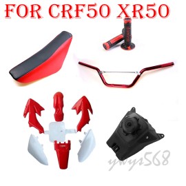 Unbranded For XR50 CRF50 Plastics kit Tall Seat Handlebar Grips Tank SSR Pit Dirt Bike RED