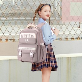 Suweir School Backpack Girls School Bag Boys Teenager School Bag Multi Bag Backpack School Waterproof Daypack School Bag Backpack for School Satchel Travel Teenagers, School Backpack Grey