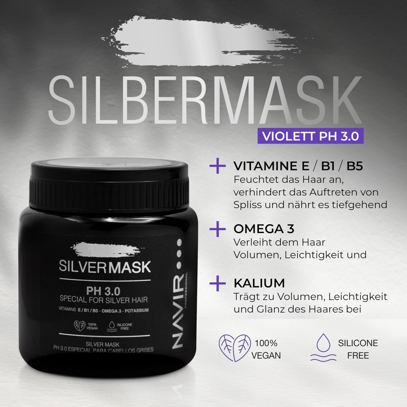 NAVIR Professional Mask Silver Toner for Grey, Blonde and Blonde