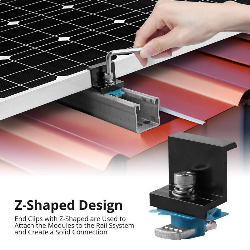 Anbte 10 PCS Solar Panel Mounting Brackets for Unistrut, Aluminium