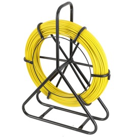 YILIKISS Fish Tape Fiberglass 6MM 328 FT Duct Rodder Fish Tape Reel Wire Cable Running Rod Cable Puller Fiberglass Fish Tape with Wheel Stand for Walls and Electrical Conduit