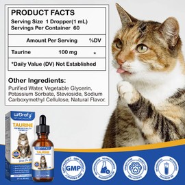 Pure Taurine for Cats–Taurine Supplement for Cats-Support for Heart,Vision & Immune-Daily Wellness-Homemade & Raw Diet Support-60ml