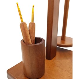 Wooden Yarn Ball Holder, magnetically Suspended Rotating Yarn Ball Holder, Yarn Rotating Storage Tool, Crochet Yarn Clamping Spinning Machine