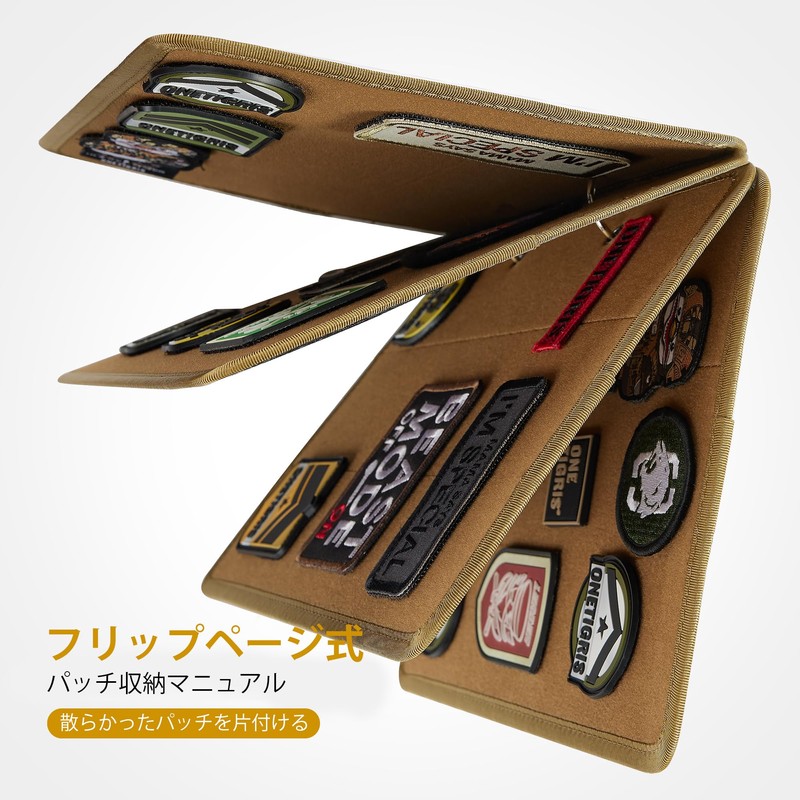 OneTigris Patch Velcro Storage Album Double Sided 4 Pages Embroidered
