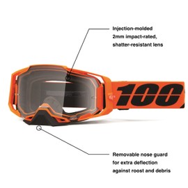 100% ARMEGA Premium Protective Sport Goggles with Ultra HD Lens & Nose Guard (CW2 - Clear Lens)