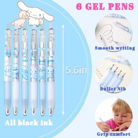 iseainno Cute School Supplies Present Set Kawaii Including Ballpoint Pens, Pencil Case, ID Badge Holder, Stickers, Key Chain, A5 Notebook, Bookmark, Eraser, Ruler for Girls Kids Teens