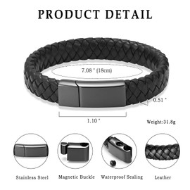 Cremation Jewelry Urn Bracelet for Ashes for Women Men Memorial Braided Leather Urn Bracelet for Human Ashes Keepsake Cuff Bangle Jewelry