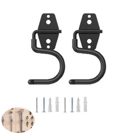 UtySty 2 Pack Broom Holder Wall Mount Heavy Duty Mop Hanger with Screws Anchors Stand-Alone Hook Handle Grabber Gripper Organizer for Garage Storage Cleaning Tools Mops Garden Hammer Shovel