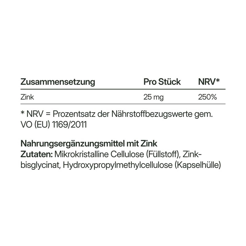 Zinc Capsules - Zinc Bisglycinate - Pack of 56 -
