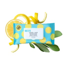 Bliss - Lemon & Sage Refreshing Body Wipes | Plant-Based, Aluminum Free, Natural Deodorant Wipes | All Skin Types | Gym & Travel Wipes for Easy Cleansing | Vegan | Cruelty Free | Paraben Free | 30 ct.