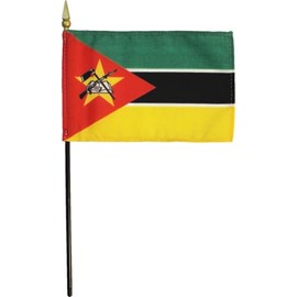 Mozambique - 4 in x 6 in World Stick Flag