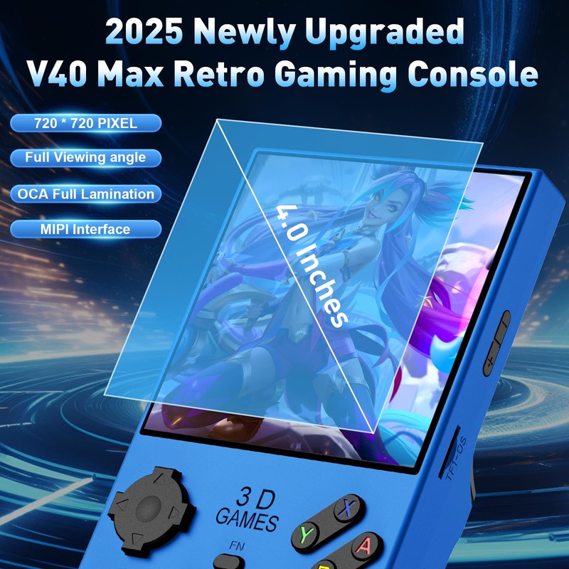 Hugawello V40 MAX handheld device, 40000 in 1 high-definition gaming
