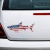 Shark Fishing Sticker: Tactical Shark Fish USA Flag Sticker Decal