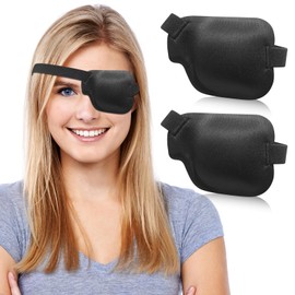 Hanlsee Eye Patch,Medical Eye Patches for Adults and Kids, Pack of 2, Black (Left Eye)