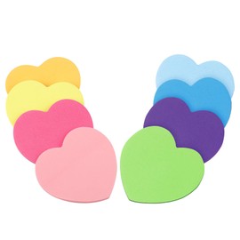 8pcs Heart Sticky Notes, 2.75 x 2.75 Inch Self-Adhesive Bright Colorful Post Sticky Pad Cute Desk Accessories Note Sticker for Lunchbox Home Office