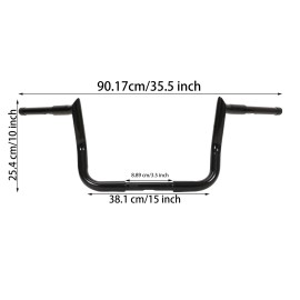 motor_parts2024 Black 10" Rise Ape Hanager Bar Handlebar For Harley Electra Glide Street Glide