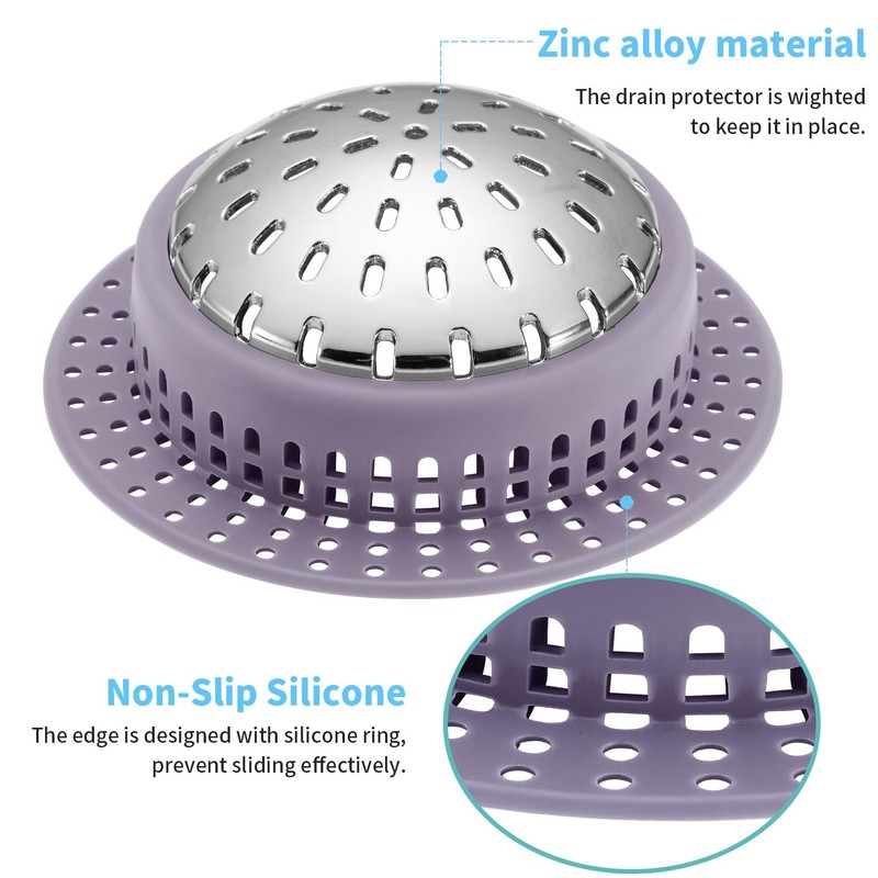 Aluvor Shower Drain Hair Catcher, Shower Drain Cover, Bathtub Drain