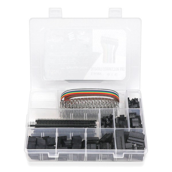WEKESIGO 1550PCS 2.54mm Pitch Wire-to-Wire Connector Kit, Includes Pin Headers,