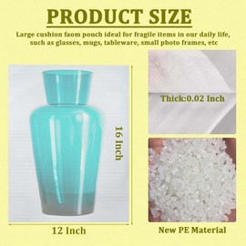 100 Pack Foam Pouches 12x16 Inch, Dish Packing Supplies for moving, Storage and Shipping, Large Cushion Foam Pouch for Glasses, Cups, China and Dishes, Beat Moving Supplies for Fragile Items