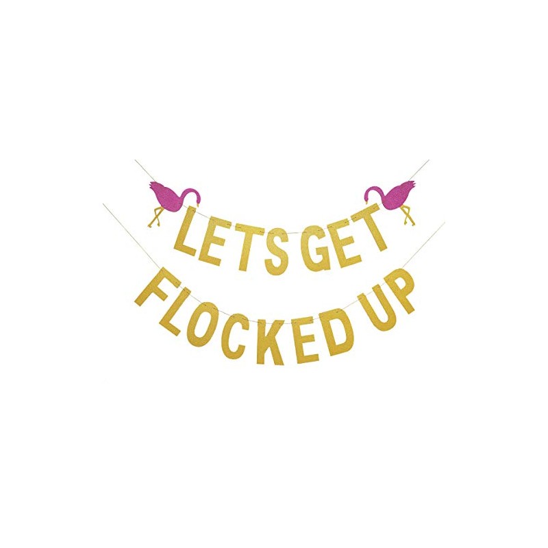 Topfun Flamingo Let's Get Flocked Up Banner for Bachelorette Party