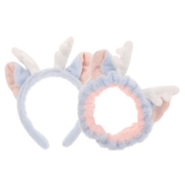 FOMIYES Cute Women's Spa Headband Set Plush Deer Antler Ear Headband for Facial Cleansing