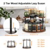 Turntable Lazy Susan Organizer Spice Rack, 2Tier Wooden Spinning Revolving