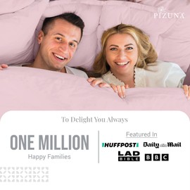 Pizuna Pure Cotton Standard Pillowcases 2 Pack Light Pink 50x75cm, 600 Thread Count Long Staple Combed Cotton Crisp Pillow Cover, Soft Sateen Oxford Pillow Cases (Cooling Pillowcase)