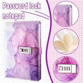 Moerstar Secret Diary for Girls, Girls Diary Gift Set with Pen Pencil Case Bookmark Bracelet, Journal Notebook with Lock for Girls 8 9 10 11 12 13 Year Old (Purple)