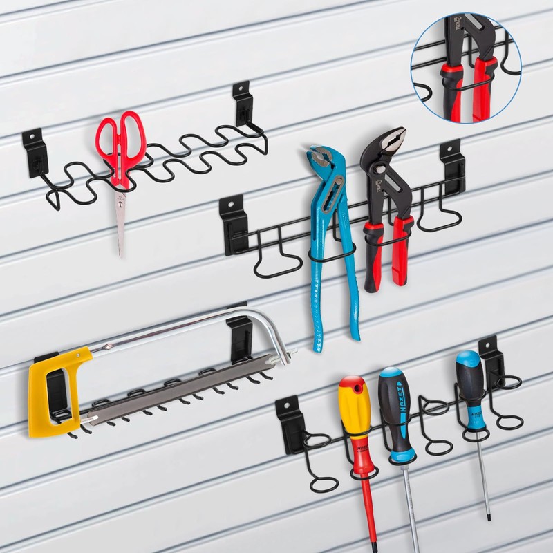 MOJIEZUO 8 Pcs Slatwall Screwdriver Holder Tool Hangers Stainless Steel