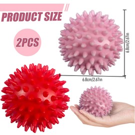 Massage Balls, Fascia Ball, Pack of 2, Magnetic High Stress Acupressure Ball, Spiked Massage Ball, Hard, Massage Balls with Nubs, for Back, Legs, Feet, Hands