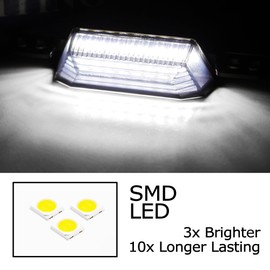 iJDMTOY 3pc Black-Out Smoked Lens Xenon White 9-LED Front Upper Grille or Side Markers Clearance Light Kit Compatible with Toyota 2022-up Tundra, 2023-up Sequoia TRD Pro ONLY