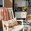 RABUSOFA Fall Pillow Covers 12x20 Floral Orange Pumpkin Decoration Outdoor