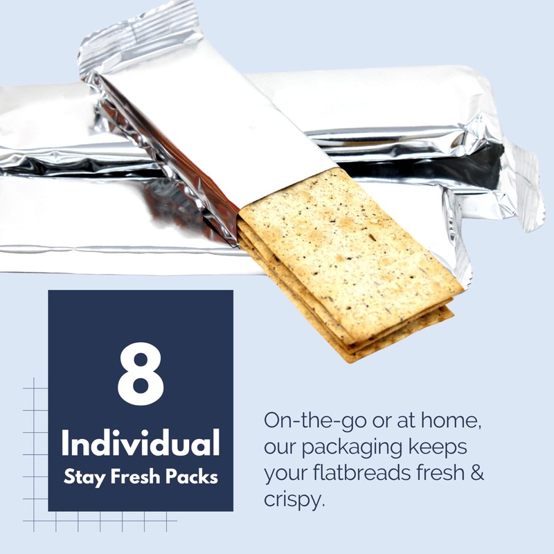 Snacktery Spelt Everything Flatbread Crackers - All Natural Spelt Crackers