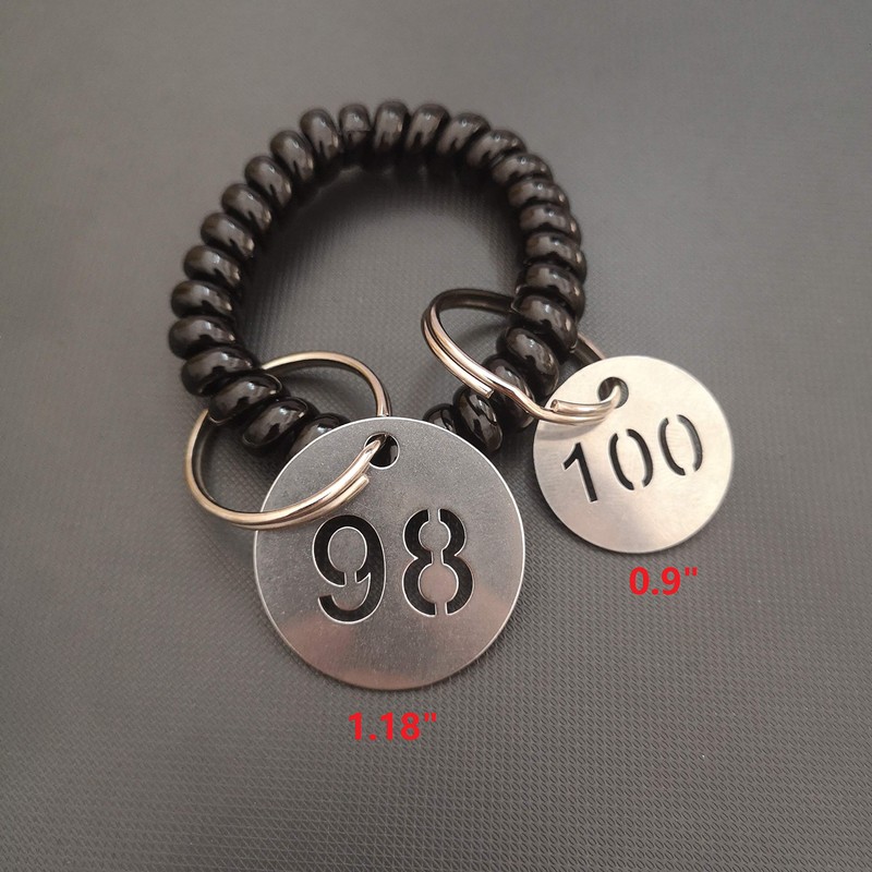 Diameter 1.18 Inches Bigger Hollowed Stainless Steel Number Tags Key