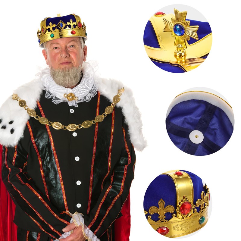 Toddmomy 1pc King Crown Hat Party Hats Gold Costume Accessories