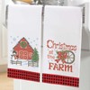 Herrschners Christmas at The Farm Towel Pair Stamped Cross-Stitch
