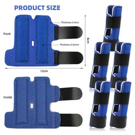 5 Piece Finger Splint/Brace with Two Aluminum Strip for Knuckle Immobilization Breakage Protection and Straightening for Index Middle and Ring Fingers (Blue)