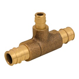 Midline Valve S1228 Monoflow Tee Pipe Fitting for Hydronic Heating Applications 3/4 in. x 1/2 in. Pex Connections Brass