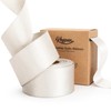 Keypan Champagne Satin Wired Ribbon 1-1/2 Inch Double-Faced Sliver Glitter