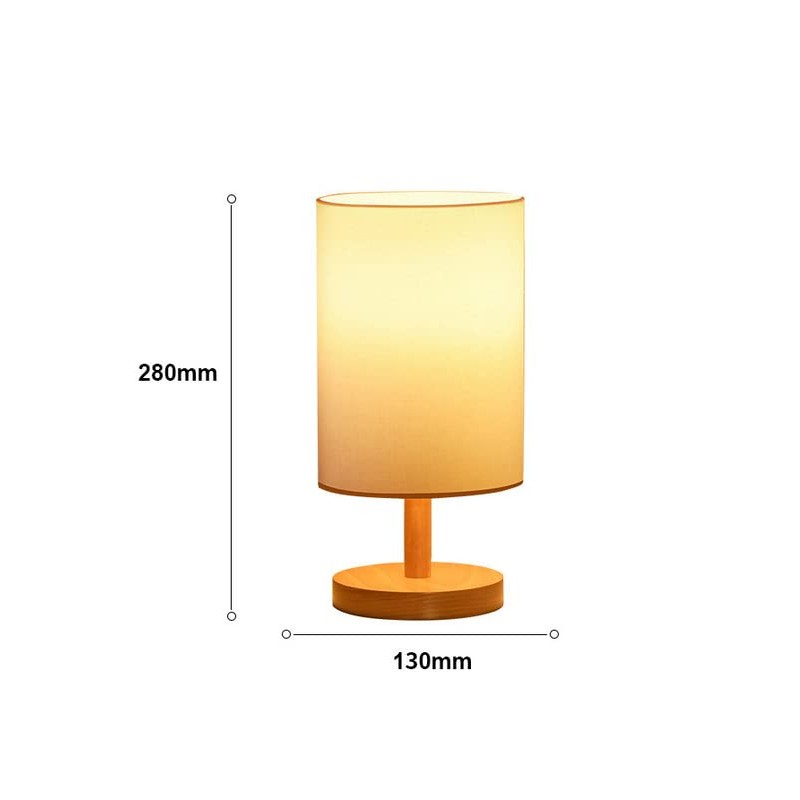 Absdefen Japanese Table Lamp, Bedside Lamp, Bedside Light, Fabric Shade,