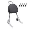YHMOTO Detachables Sissy Bar Cushion Passenger Backrest W/Pad and Docking