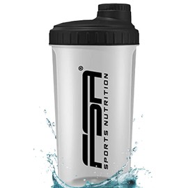 FSA Nutrition Protein Shaker 700 ml with Measuring Scale and Screw Cap, for Diet and Protein Shakes, BPA Free . transparent