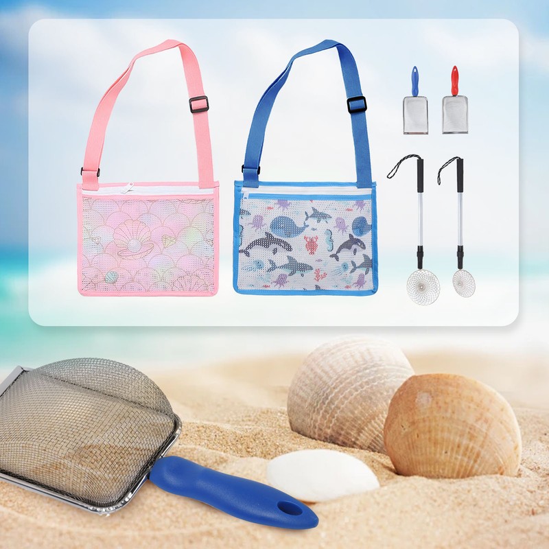 6pcs Shelling Tools for Beach Include Sand Sifter with Extra