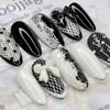 Mesh lace handmade nail tips - Square L / 망사