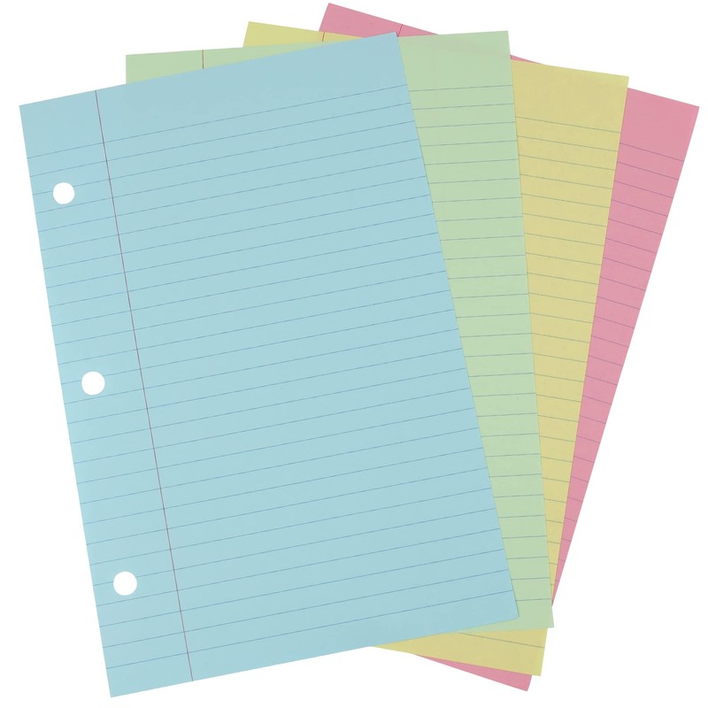 1InTheOffice 5.5 x 8.5 Paper, Pastel, College Ruled Mini Binder