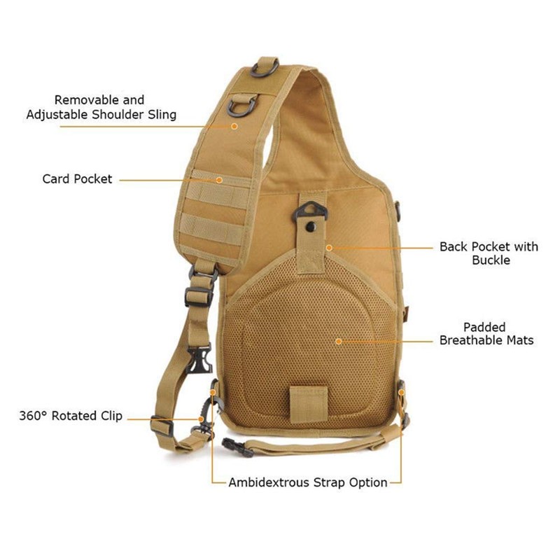 HAOMUK Tactical Sling Bag Pack Military Rover Shoulder Sling Backpack