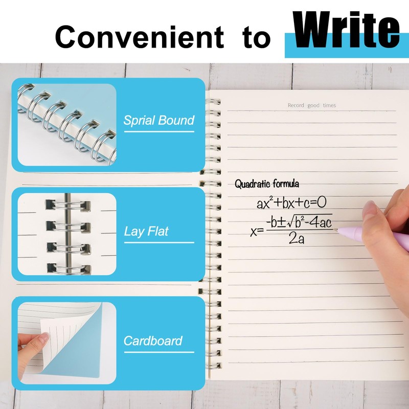 Tikplus A5 Lined Notebook, 2 Pack, 80 Sheets, Lined Paper