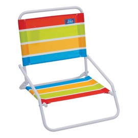 Rio Beach Wave 1-Position Beach Folding Sand Chair, Bright Stripes