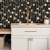 Elephantile 5 Sheets Black & Gold Tiles Metal Mosaic Wall