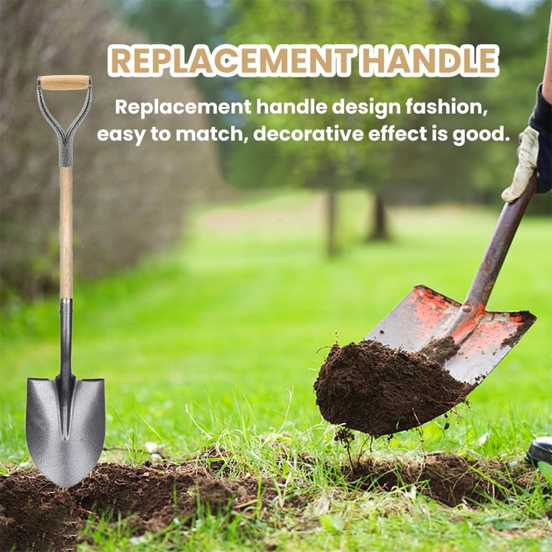 Shovel D Grip Handle, 32mm Inner Diameter Metal Shovel Replacement